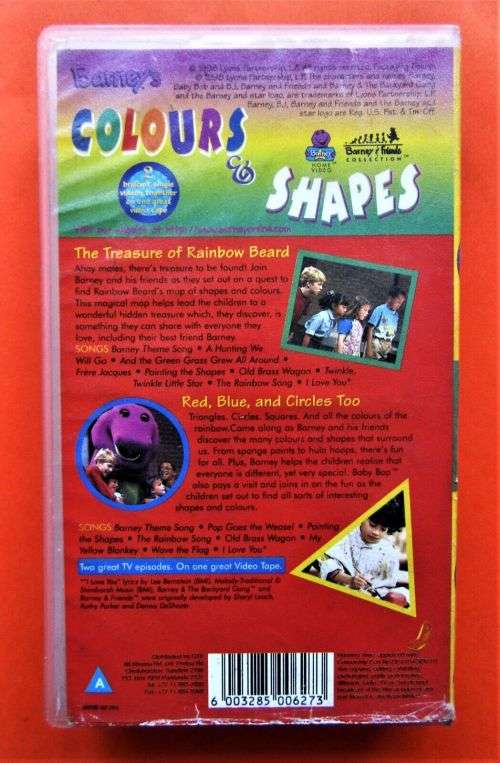 Barney`s Colours & Shapes - VHS Video Tape (1996)