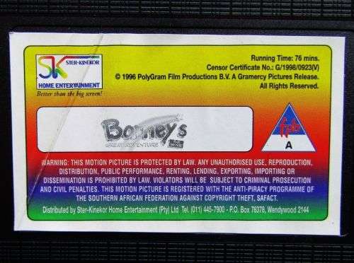 Barney`s Great Adventure - VHS Video Tape (1998)