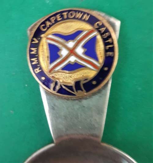 Old Union Castle RMMV CapeTown Castle Shipping Tea Caddy Spoon