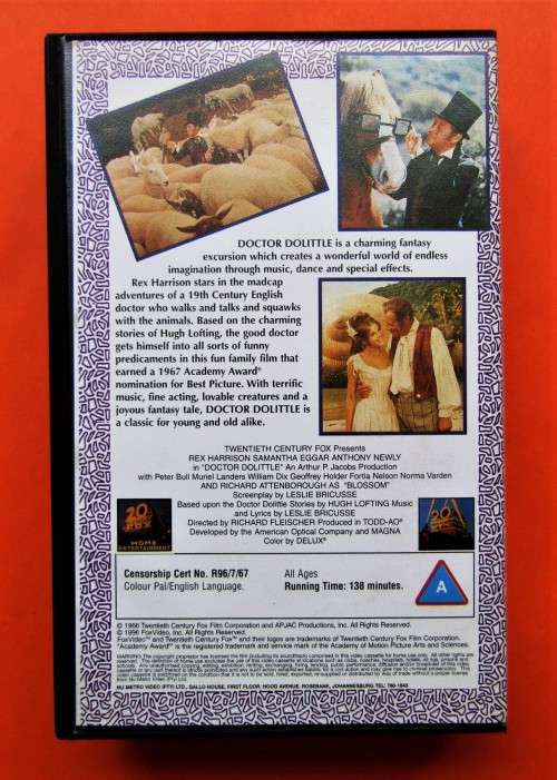 Doctor Dolittle - Rex Harrison - VHS Tape (1996)
