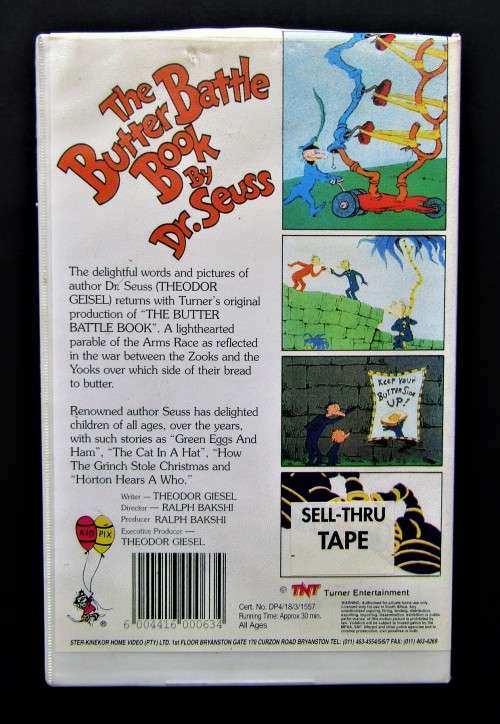 The Butter Battle Book by Dr. Seuss - Animation VHS Tape (1989)