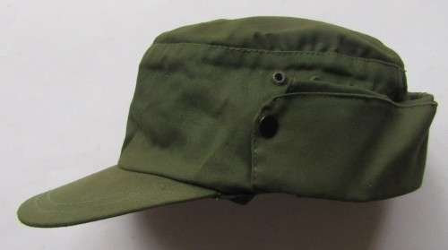 Old Olive Green Military Neck Flap Cap