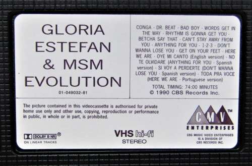 Gloria Estefan & Miami Sound Machine - Evolution - VHS Video Tape (1990)