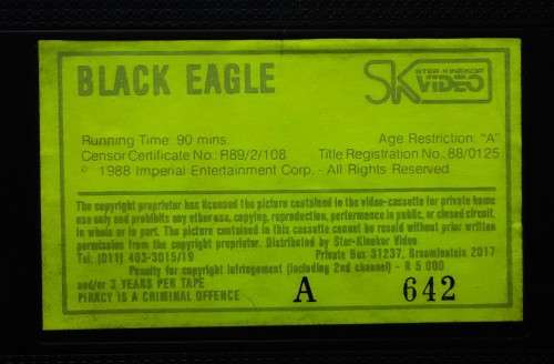 Black Eagle - Jean-Claude Van Damme - Action VHS Tape (1989)