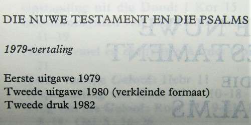 1982 SADF Chaplain Service Afrikaans Pocket Bible
