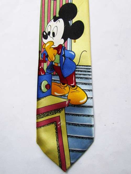 Fili Rosy Hand Made Silk Mickey Mouse Cartoon Neck Tie