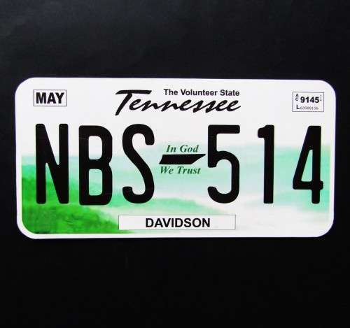 USA Tennessee State Car Number Plate