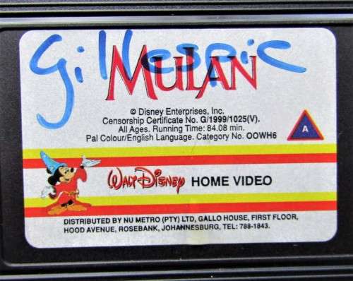 Mulan - Walt Disney VHS Tape (1999)
