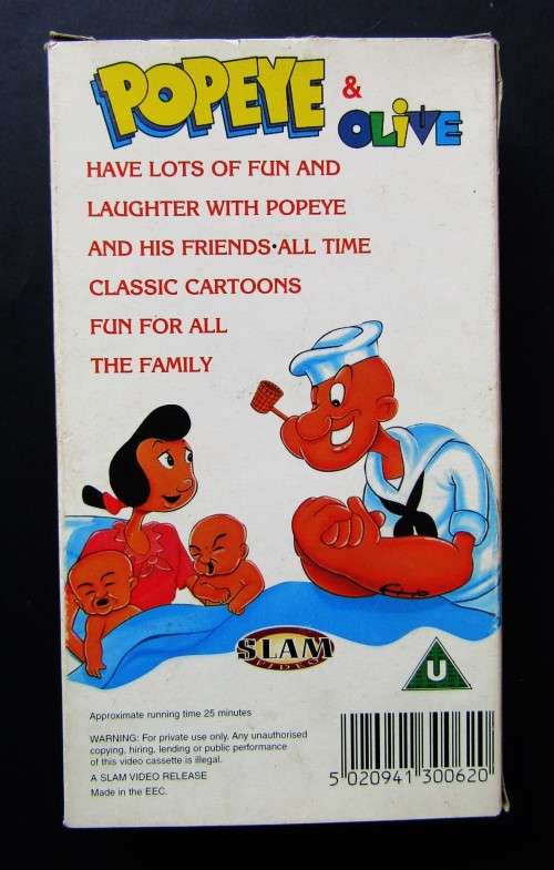 Popeye & Olive - Europe - Cartoon VHS Video Tape