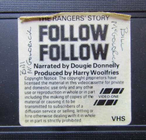 Follow Follow - Rangers Football Club - Soccer VHS Video Tape