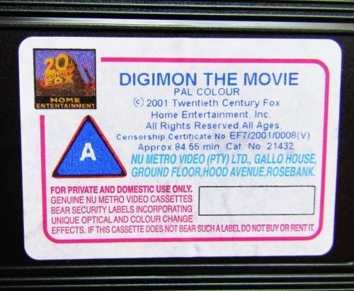 Digimon The Movie - VHS Video Tape (2001)