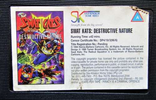 Swat Kats - Hanna Barbera Cartoon VHS Tape (1996)