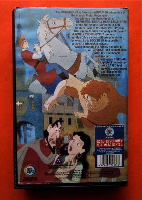 The Hunchback of Notre Dame - Animation VHS Tape (1996)