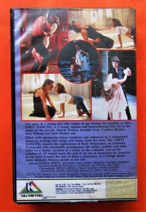 Dirty Dancing - Patrick Swayze - VHS Tape (1988)