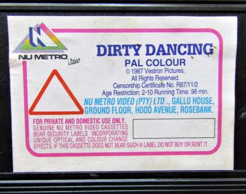 Dirty Dancing - Patrick Swayze - VHS Tape (1988)