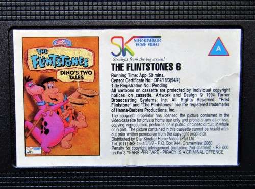 The Flintstones - Hanna Barbera Cartoon VHS Tape (1994)
