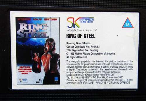 Ring of Steel - Joe Don Baker - Sword Fight Action VHS Tape (1994)