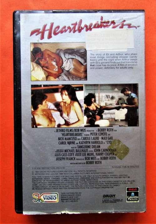 Heartbreakers - Romantic Drama VHS Tape (1988)