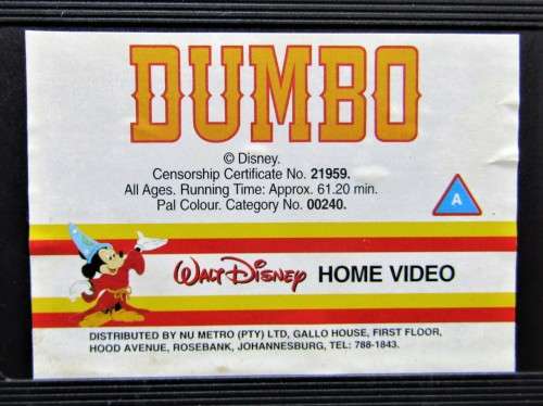Dumbo - Walt Disney Classic - VHS Video Tape
