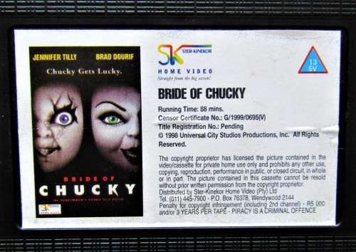 Bride of Chucky - Horror VHS Tape (1999)
