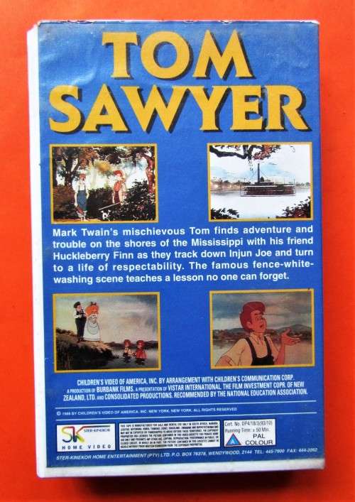 Tom Sawyer by Mark Twain - Animation VHS Tape (1993)