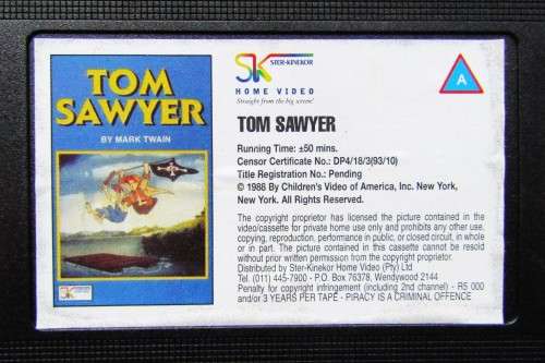 Tom Sawyer by Mark Twain - Animation VHS Tape (1993)