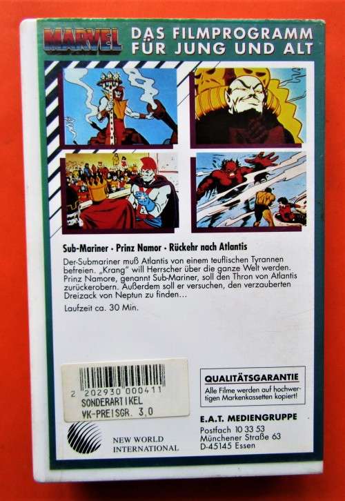 The Sub-Mariner - Germany - Marvel Comics VHS Tape