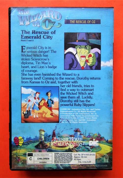 1991 The Wizard of Oz - Animated Series VHS Video Tape