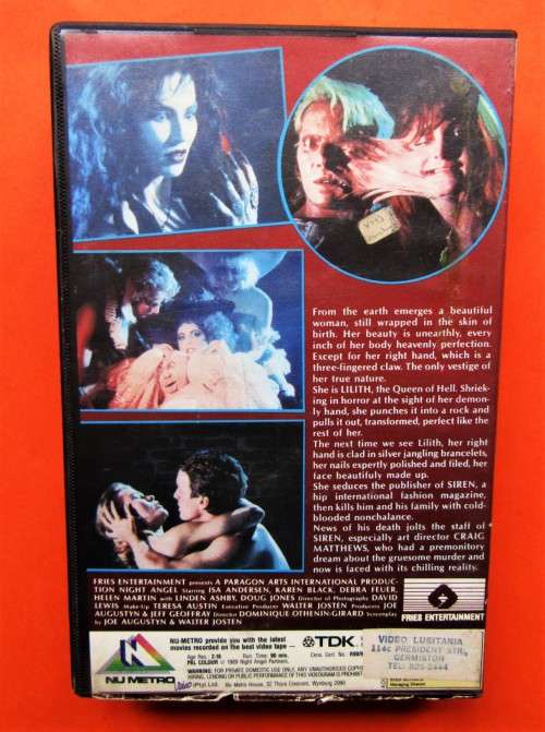 Night Angel - Isa Andersen - Demon Horror VHS Tape (1990)