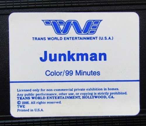 The Junkman - H.B. Halicki - Crime Action Movie VHS Tape (1986)