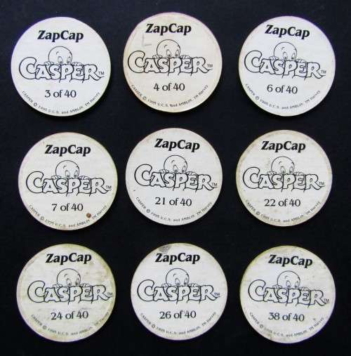 Lot of 9 Casper ZapCap Tazo Slammers from 1995
