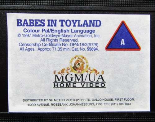Babes in Toyland - Animated Movie VHS Video Tape (1997)