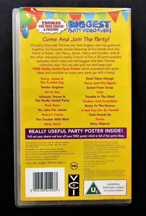 Thomas the Tank Engine - Children`s VHS Video Tape (1998)