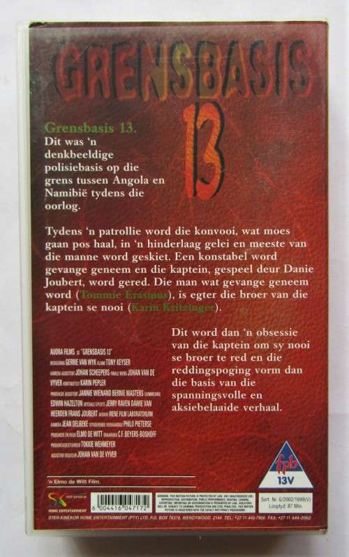 Grensbasis 13 - Border War Movie VHS Tape (2002)