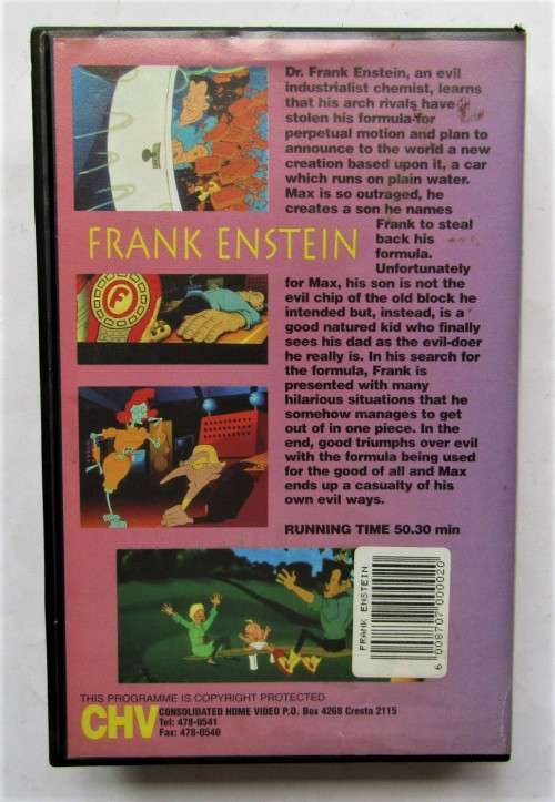 Frank Enstein - 90`s Animation VHS Video Tape