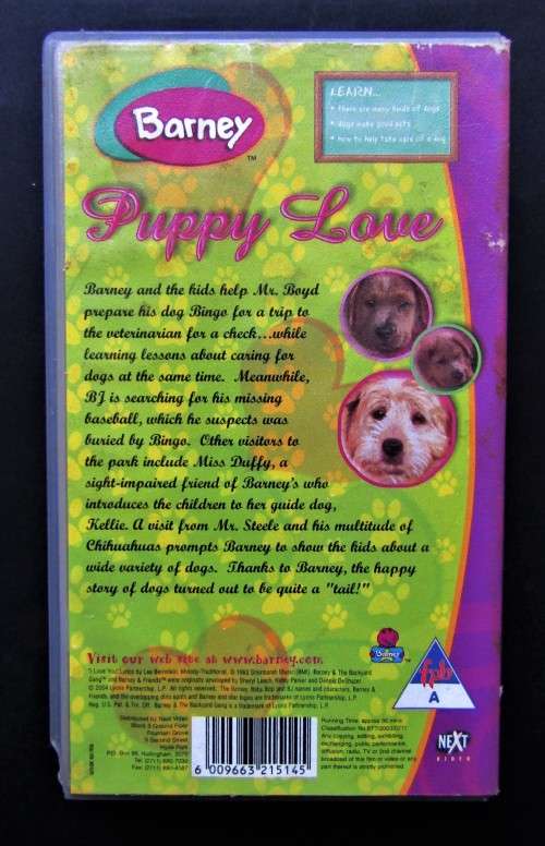 Barney: Puppy Love - VHS Video Tape (2003)