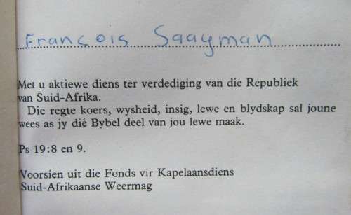 1990 SADF Afrikaans Pocket Bible