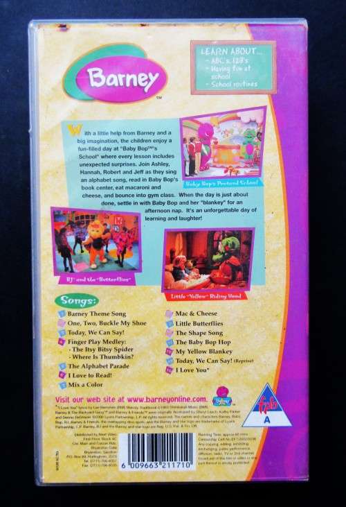 Barney: Let`s Play School! - Children`s VHS Video Tape (2002)