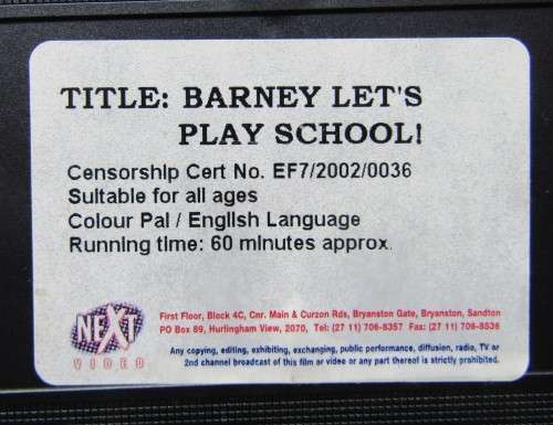 Barney: Let`s Play School! - Children`s VHS Video Tape (2002)