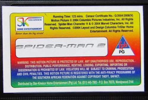 Spider-Man 2 - Tobey Maguire - Action Movie VHS Tape (2004)