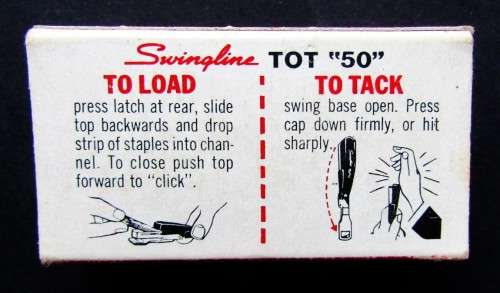Vintage Swingline Made in USA Tot 50 Staples Box