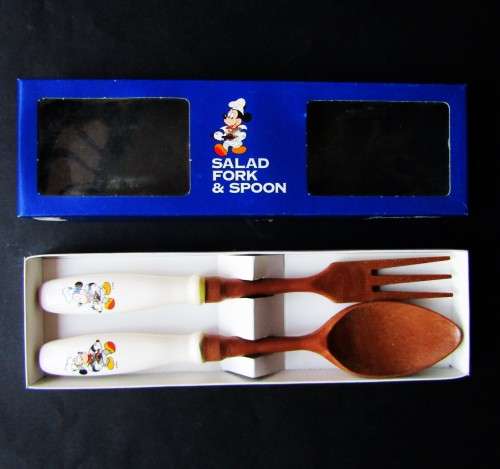 Disney Made in Japan - Gourmet Mickey Salad Fork and Spoon in Box