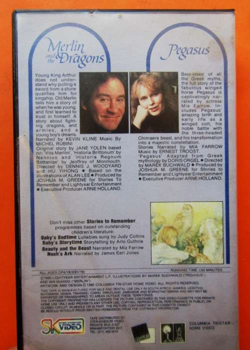 Merlin and the Dragons / Pegasus - VHS Video Tape (1992)