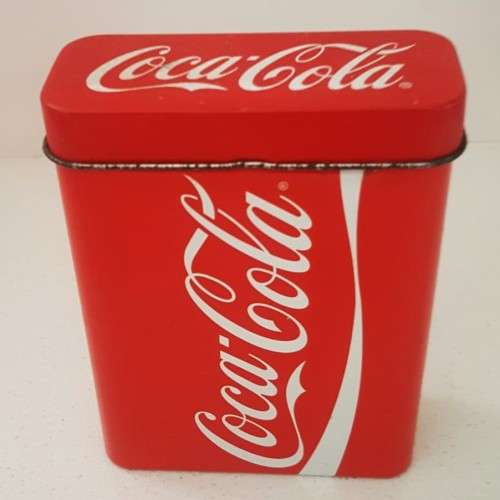 Small Coca Cola Hinge Tin - Height is 9,5cm