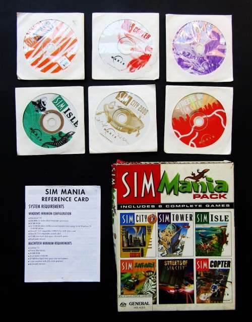 Sim Mania Pack - 6 Disc Big Box PC Game (2000)