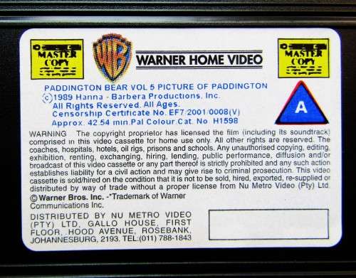 The Picture of Paddington Bear - Children`s VHS Tape (2001)
