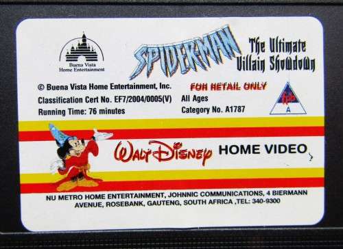 Spider-Man: The Ultimate Villain Showdown - Walt Disney VHS Tape (2004)