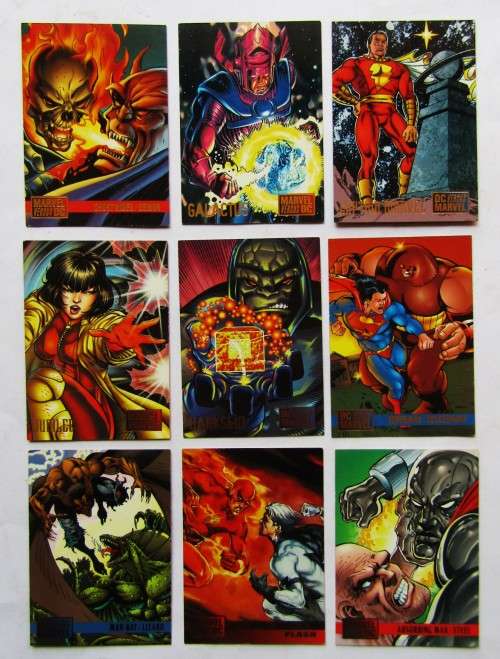 Lot of 9 Marvel vs DC Comics Trading Cards from 1995