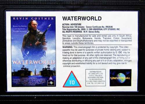 Waterworld - Kevin Costner - Adventure Movie VHS Tape (1995)