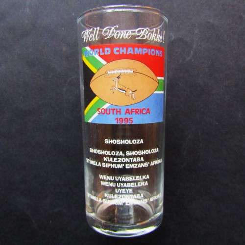 1995 South Africa World Champions Rugby Glass